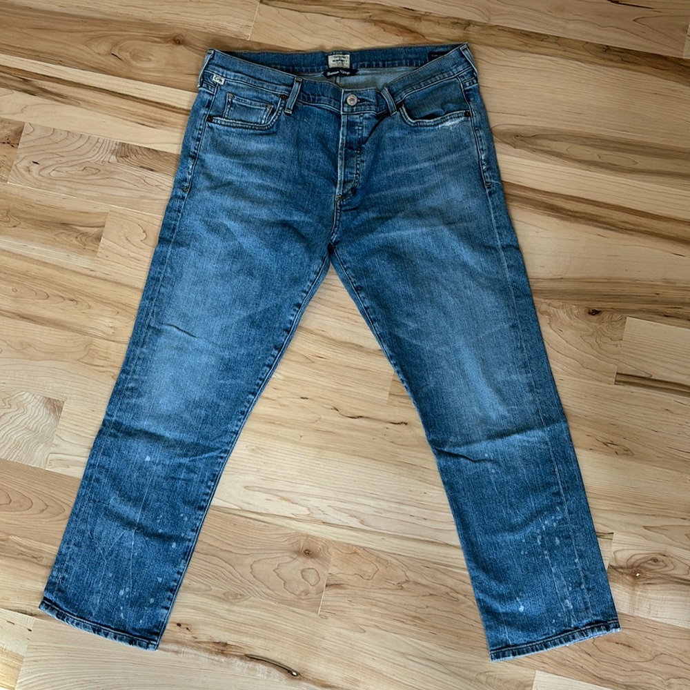 Citizens of Humanity Emerson Slim Boyfriend cropped distressed jeans